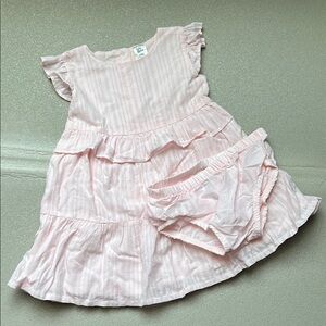 Baby B’gosh Pink Striped Baby Dress with Bloomers 24M